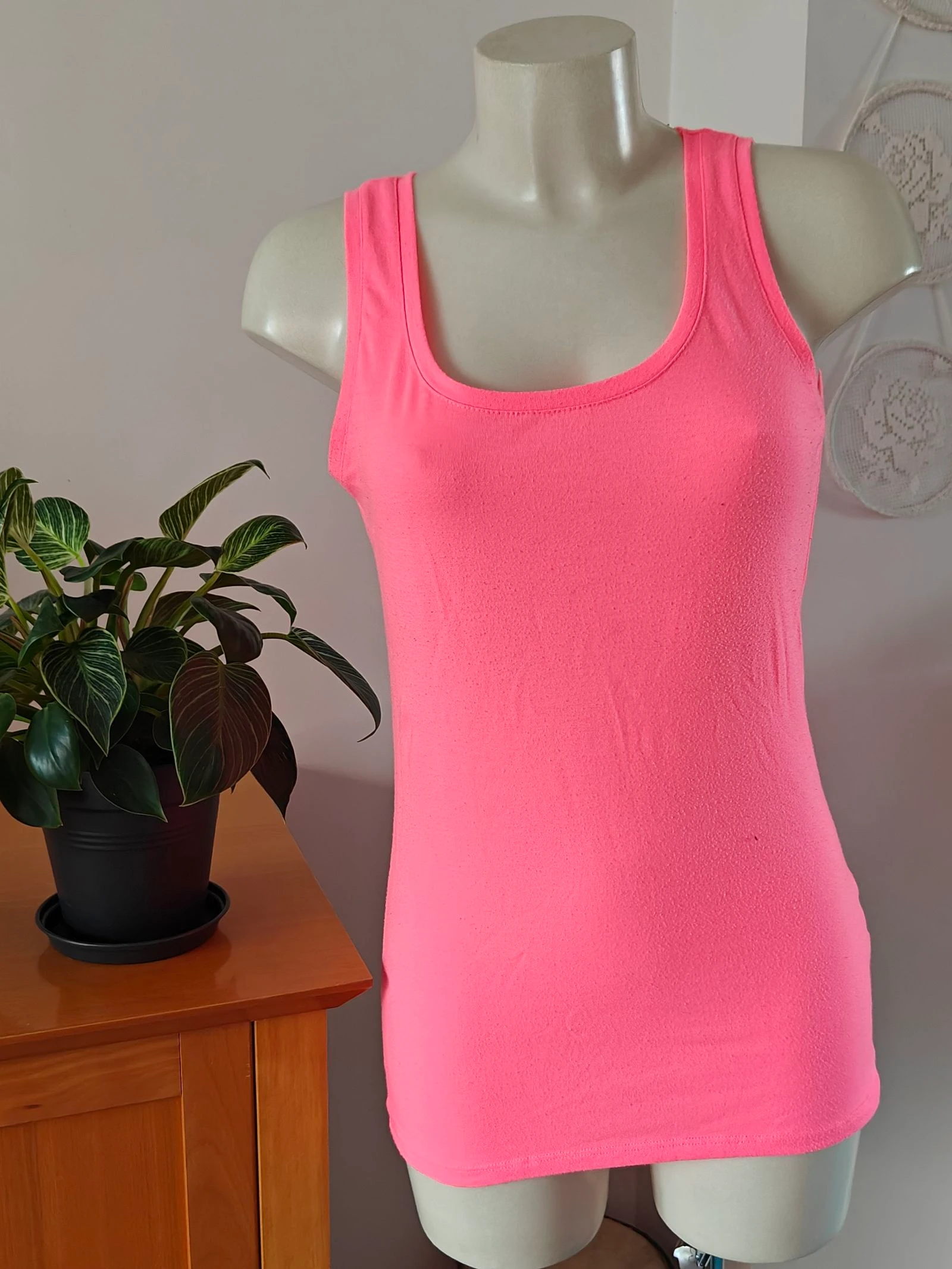 Felroze / neon roze tanktop Vila